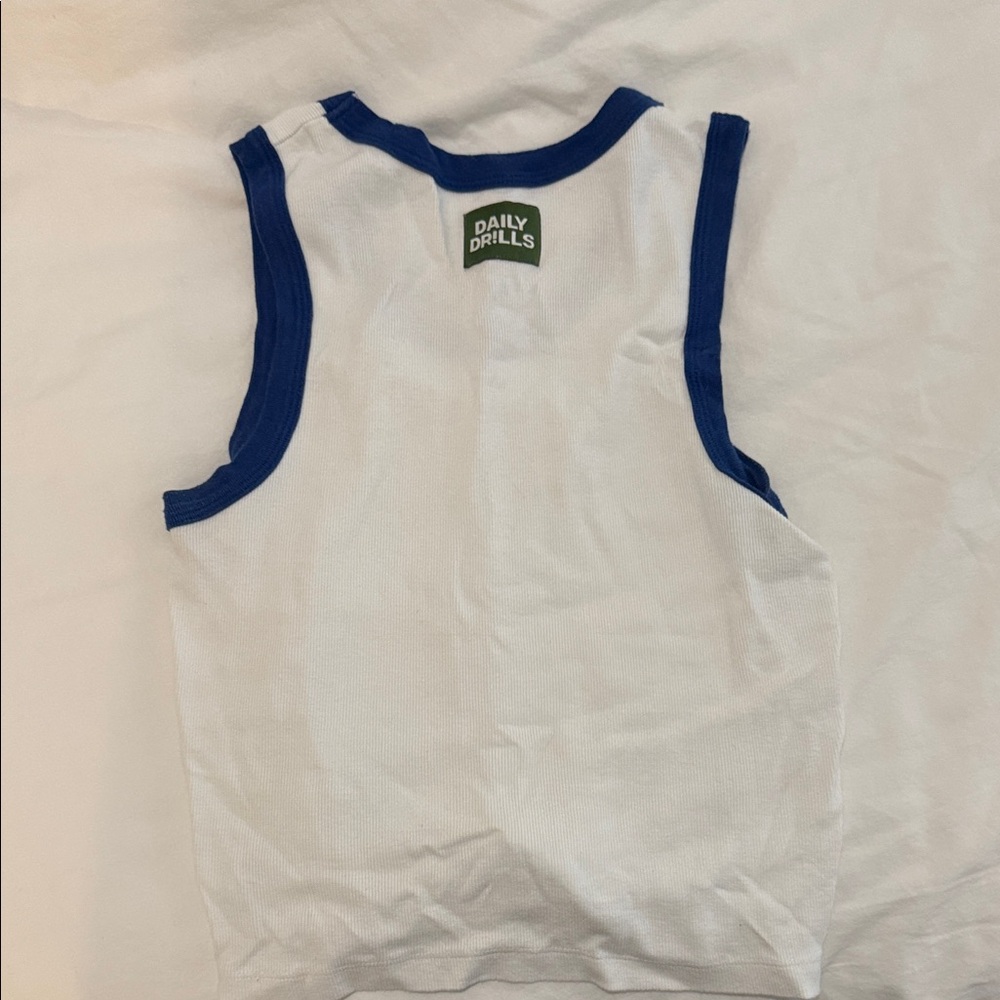 Daily Drills Kids Tank Top in White and Blue